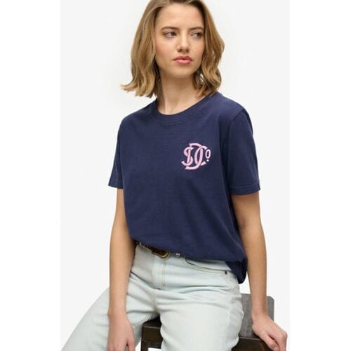 Superdry Sd &amp; co Relaxed T-shirt Blauw Grootte: 40