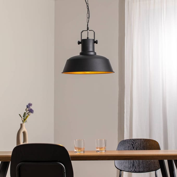 ROYALTECH Hanglamp Orema, zwart, Ø 40 cm, metaal, E27