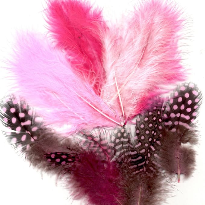Vaessen Creative Marabou - feathers & guinea fowl - 5-13cm - Girl