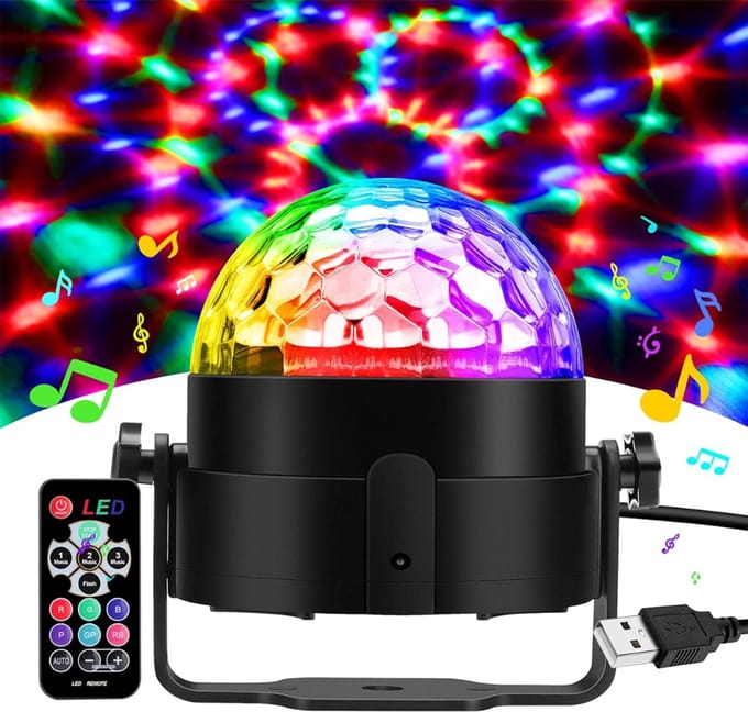SAVI® Feestverlichting - Discolamp - Beamz - Zwart - ‎9cm x 9cm x 10cm