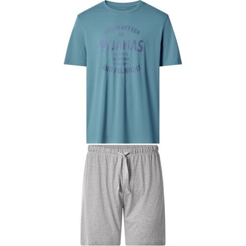 ESMARA MEN Korte heren pyjama (Blauw/grijs, S)