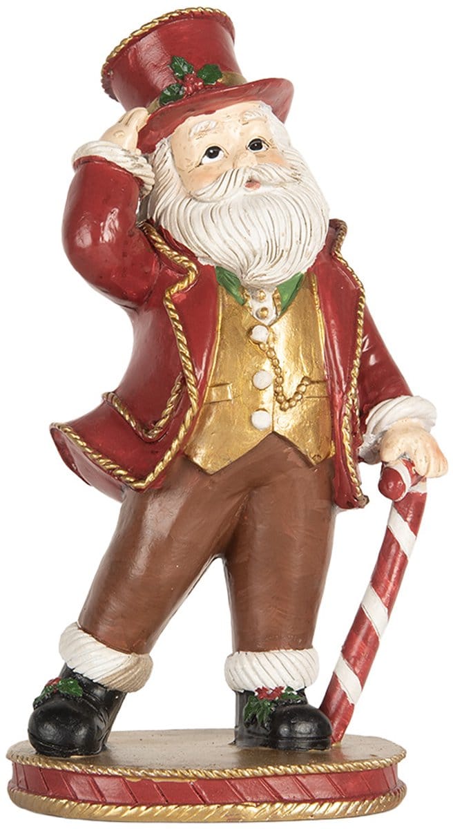 Clayre & Eef Kerstdecoratie Kerstboom 12x9x21 cm Rood Kunststof