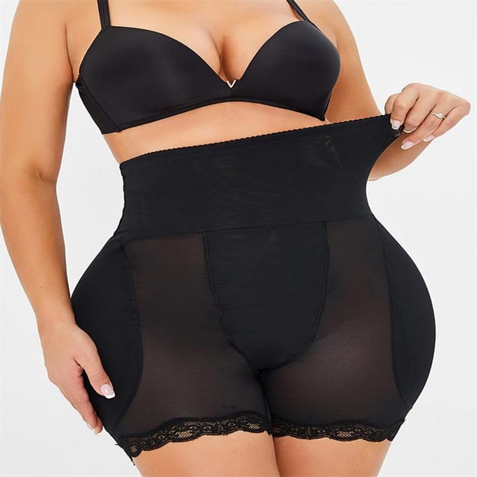 Slanke en dunne heupbroek met hoge taille en schuimvulling voor dames M zwart