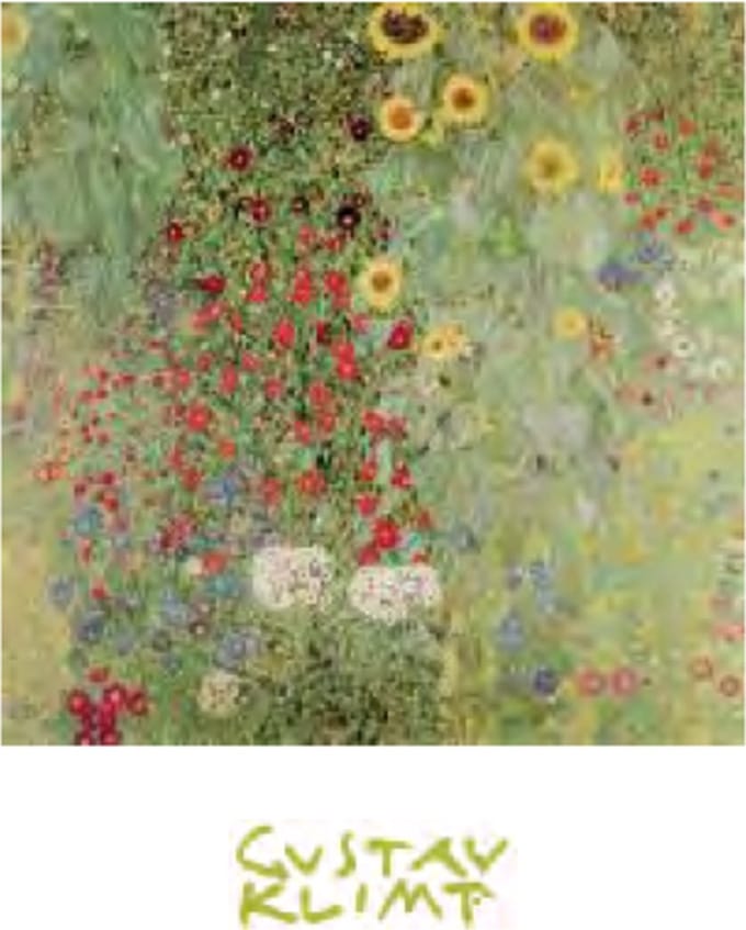 Mini kunstposter - Gustav Klimt - Tuin met zonnebloemen - 24x30 cm