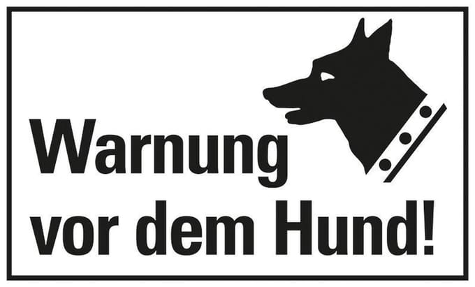 Pickup kunststoff Schild 33x20 cm WARNUNG VOR DEM HUND