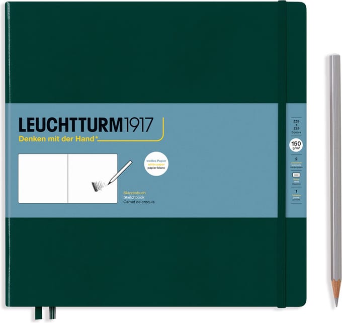Leuchtturm1917 Carré Schetsboek met harde kaft Forest Green