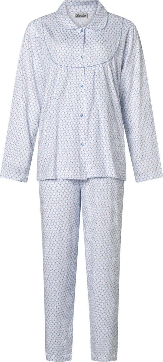 Lunatex - dames pyjama klassiek 124188 - blauw - maat S