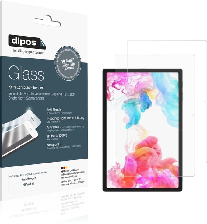 dipos – 2x Matte Pantserfolie geschikt voor Headwolf HPad 6 | 9H Screenprotector