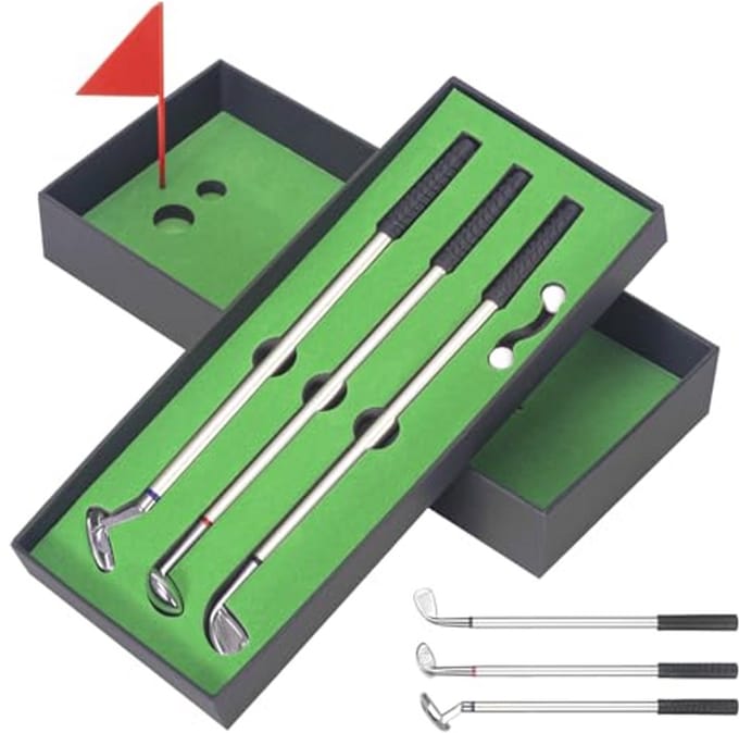 Golf geschenken voor mannen - 3 golfclubbalpennen met geschenkdoos