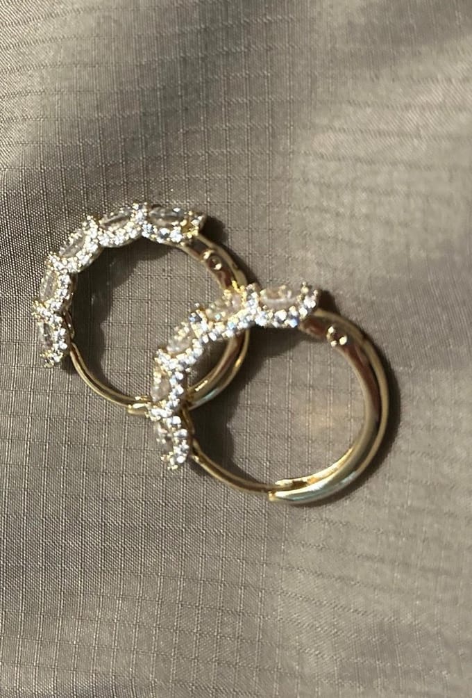 Cubic Bling Earrings Gold 14K