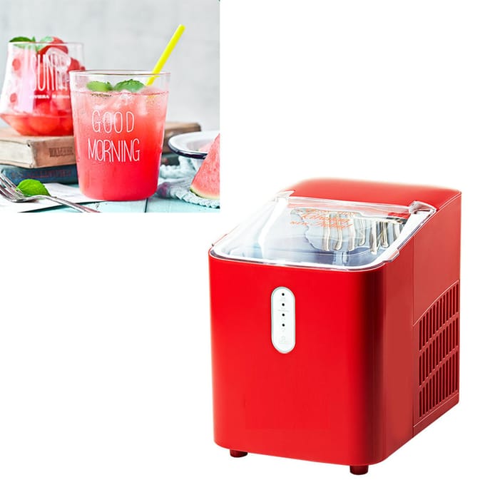 1L Capaciteit Retro IJsmachine Thuis Slaapzaal Commerciële Mini Automatische IJsmaker Machine red