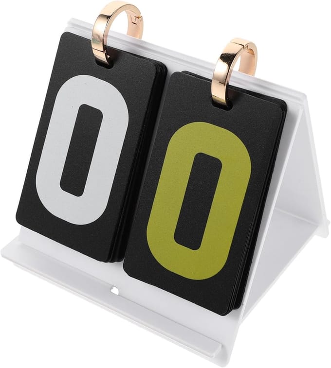 Mini Scorebord - Score Flipper - Spel Scores Bijhouden - Compact Draagbaar Ontwerp - 12 x 10.5 cm - Multi