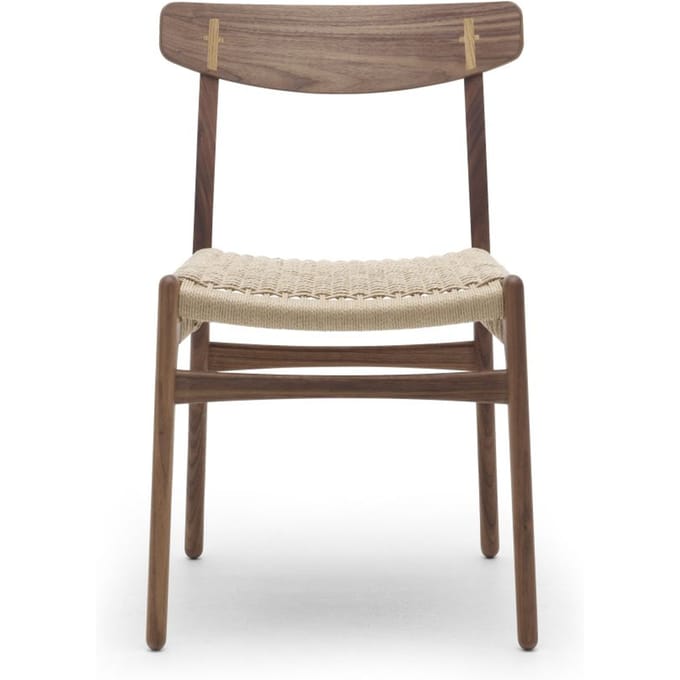 Carl Hansen & Søn - CH23 stoel - eiken/ walnoot geolied - Eiken - Vlecht natuur - bruin