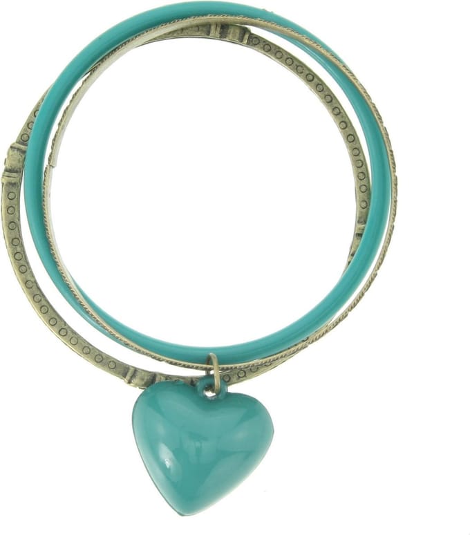 Behave - Armbanden set turquoise - Hart hanger - Boho stijl dames