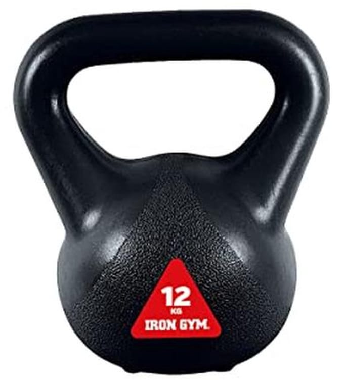 Kettlebell Gewicht - Trainingsgewicht - Kracht Training - Grote Handgreep - 12 kg - Zwart