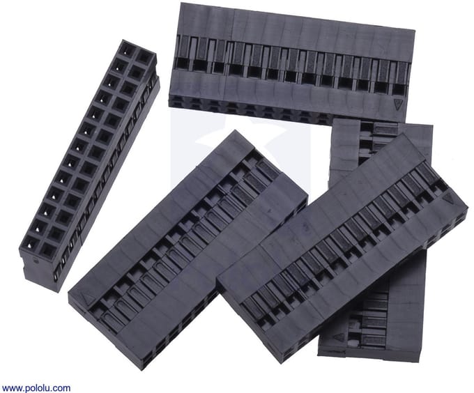 Dupont (2.54mm) Crimp Connector Housing: 2x13-Pin 5-Pack Pololu-1969