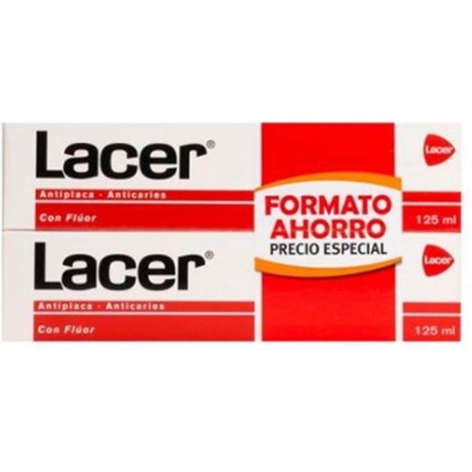 Tandpasta - Lacer - Antiplak Anti-cariës - 2x125ml - Volwassene - Gemengd