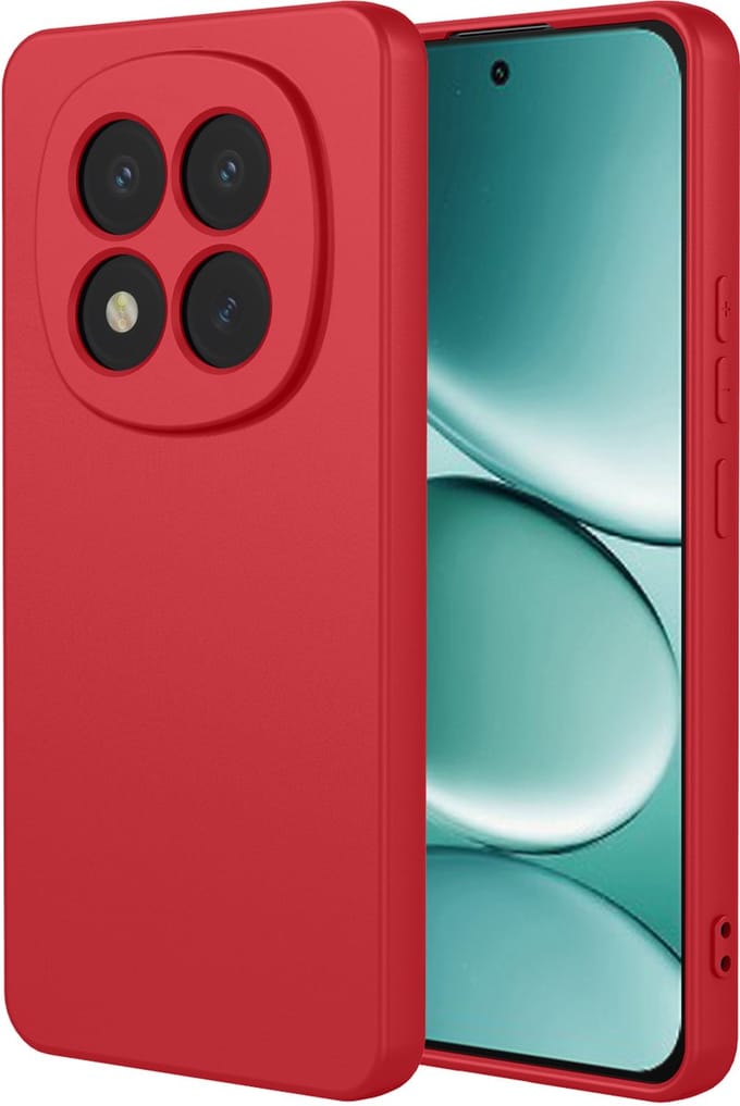MobyDefend Hoesje - Geschikt voor Xiaomi Redmi Note 15 Pro 5G - Matte Siliconen Backcover - Framboosrood