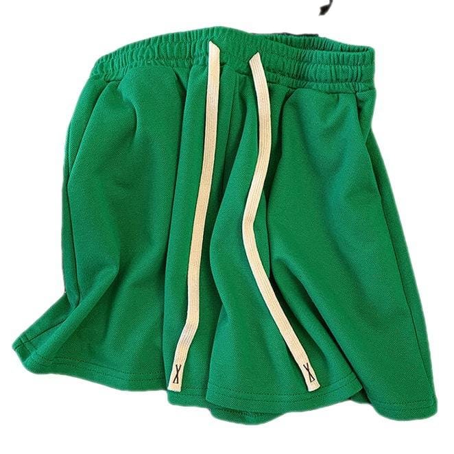 Ensemble Sportif Décontracté Grande Taille pour Femmes - Mode d'Été Ensemble Deux Pièces Short à Manches Courtes Ample pour Dames 4XL vert