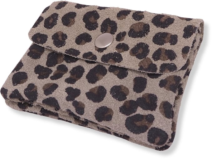 Bijoutheek Portemonnee Leer Italiaans Suede Panter B