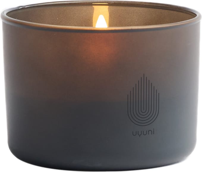 Uyuni - Glas - LED-kaars - 8,2 x 6 cm - Grijs