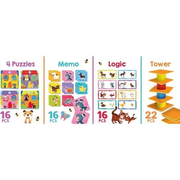 Carotina Baby Edugames 4-in-1 Bordspellen Educatieve spellen