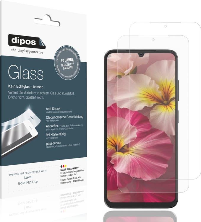 dipos – 2x Matte Pantserfolie geschikt voor Lava Bold N2 Lite | 9H Screenprotector