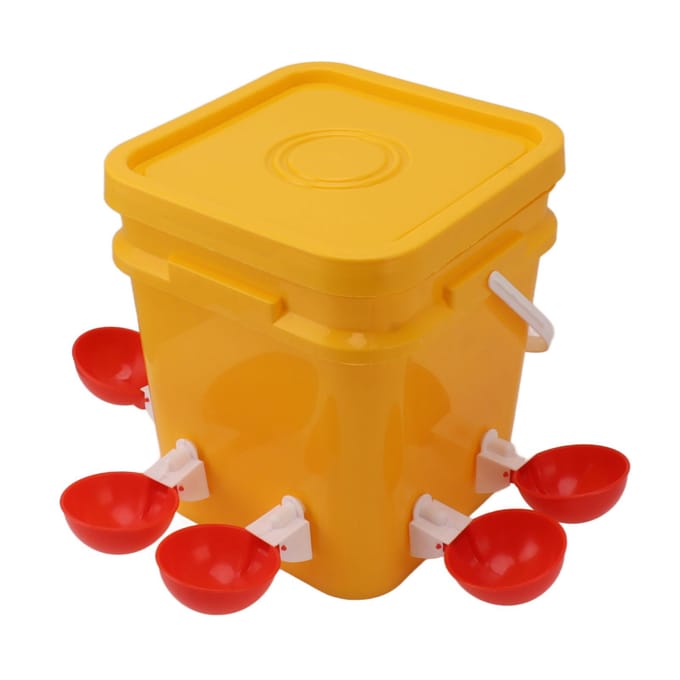 Automatische Kippendrinkbak met 12L Handvatvat Pluimvee Drinkuitrusting voor Gans Eend yellow