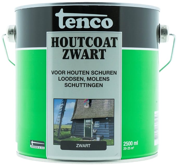 Tenco Houtcoating Zwart - 2,5 liter