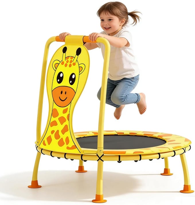 Kindertrampoline - Peuter Rebounder - Binnen en buiten spelen - Schattig giraffe ontwerp - 92 cm diameter - Niet gespecificeerd