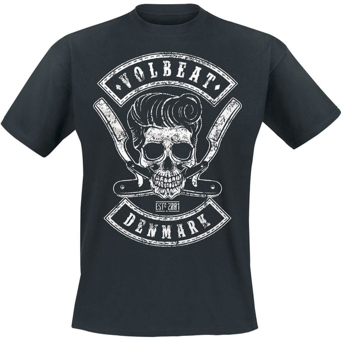 Volbeat T-shirt - Denmark Skull - S tot 5XL - zwart