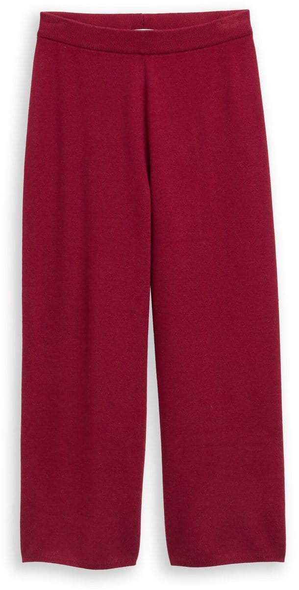 Tom Tailor - Cozy wijde gebreide broek - Maat 176 - Beetroot Red