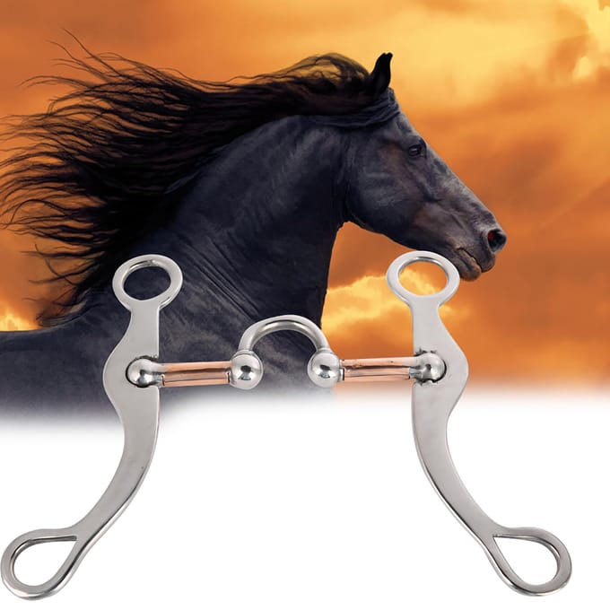 RVS Dikte Bit Los Mondstuk Bit Roller voor Paard zwart