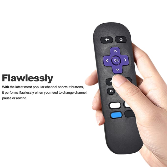 Télécommande de lecteur multimédia en streaming, contrôleur intelligent IR sans fil de remplacement pour Roku 1 2 3 4 LT noir