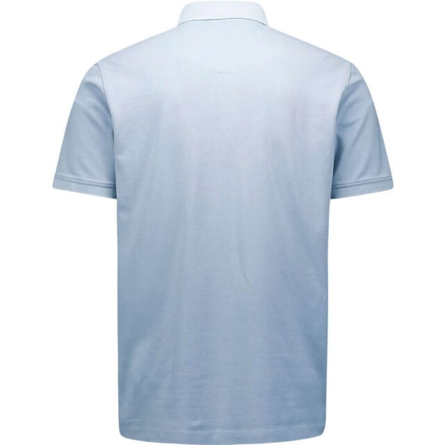 No Excess Polo pique garment dyed dusty blue
