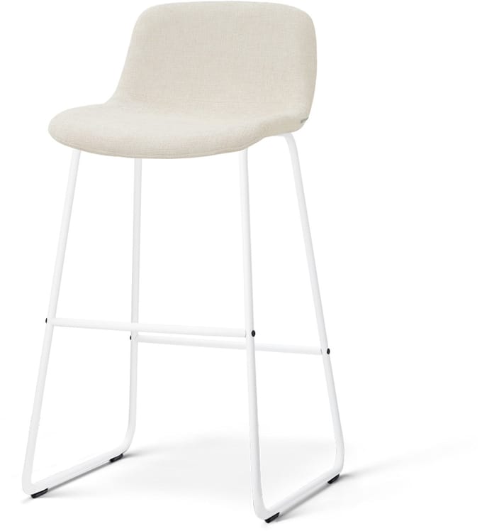 Nolon Nino-Mats barkruk cottonbeige - wit onderstel - 75 cm