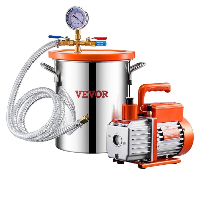 Kit de Chambre à Vide 1,5 Gallon Pompe à Étape Unique 3,5CFM Chambre de Dégazage