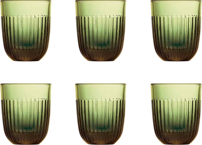 La Rochère Ouessant Tumblers 26 cl / 260 ml Olijfgroen | Set van 6 Stuks | Drinkglazen voor Water, Sap en Frisdrank | Glas | Vaatwasserbestendig