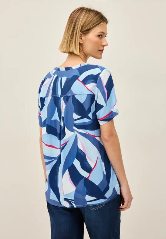 Bedrukte blouse met knoop