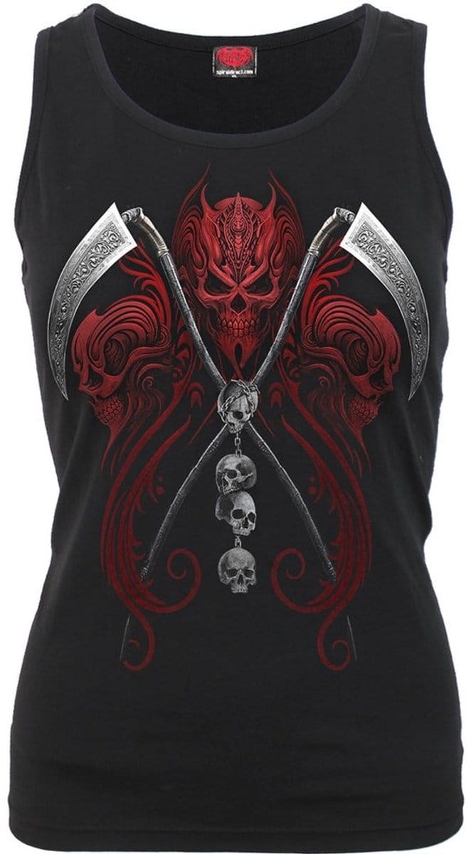 Spiral - Reaperess Mouwloze top - S - Zwart