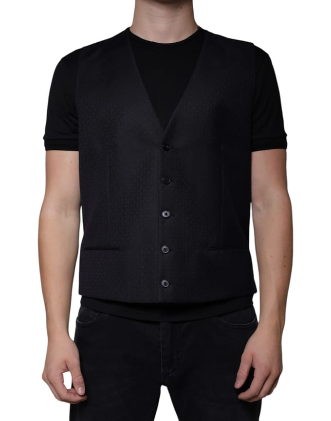 Zwart Vest Klassieke Pasvorm