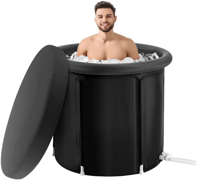 SP® Ijsbad - 330L Capaciteit - Zit Bad - Ice Bath - Zwart - 85cm x 85cm x 75cm