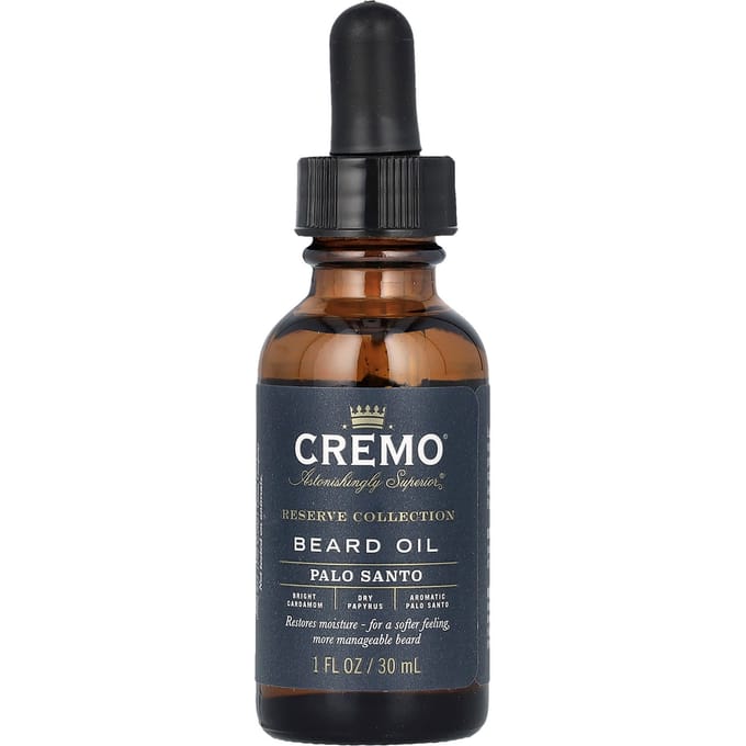 Cremo, Reserve Collection, Revitalizing Beard Oil, Palo Santo, 1 fl oz (30 ml) black