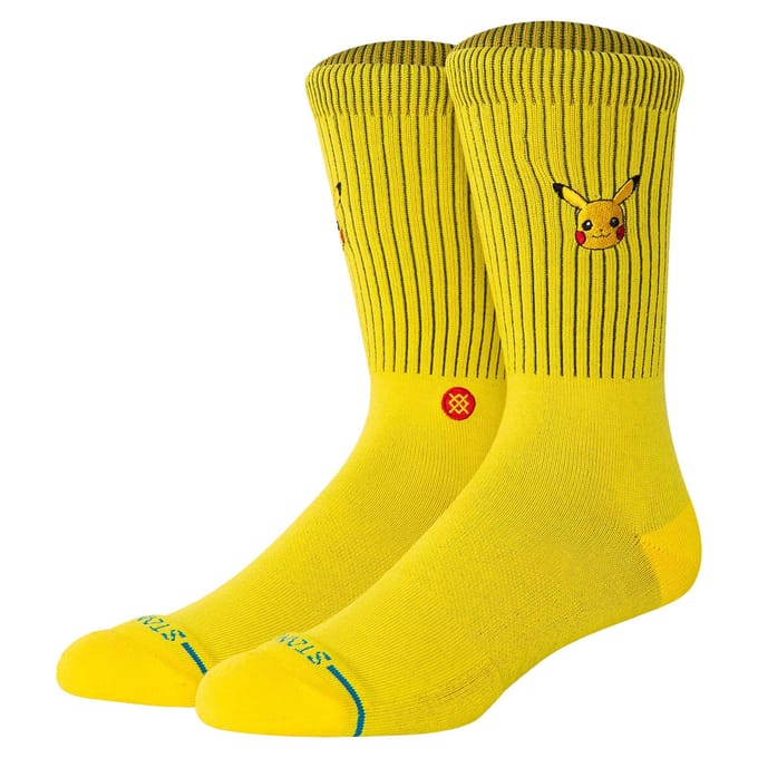 Stance heren casual sokken pikachu crew geel (Pokemon)