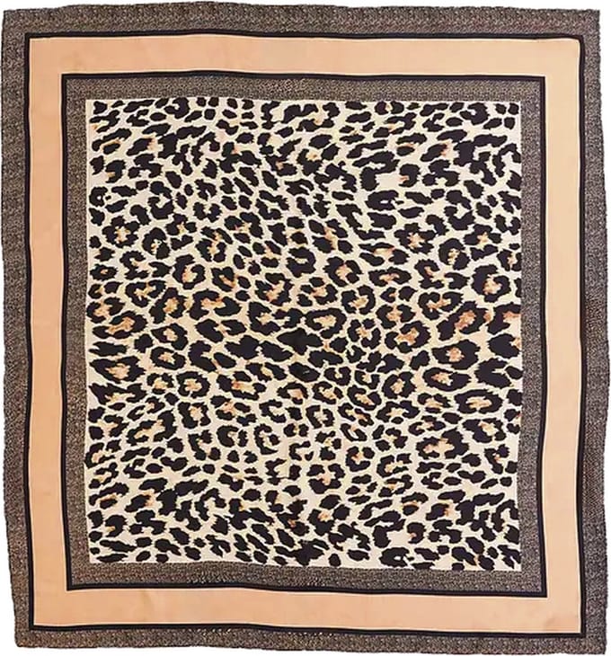 Satijnlook Sjaal Leopard - Goud/Bruin | 65 x 65 cm | Polyester | Fashion Favorite