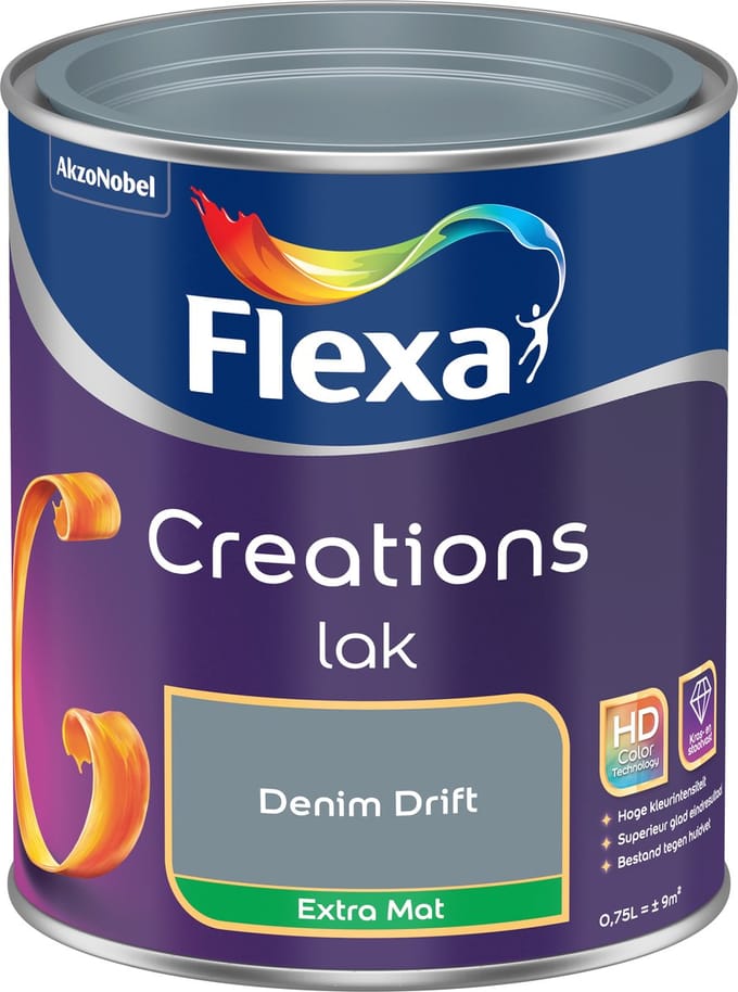 Flexa Houtlak Creations - Extra Mat - Denim Drift - 750ml