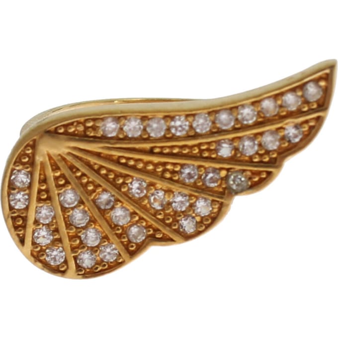 Nialaya Dames Heldere CZ Gouden 925 Zilveren Authentieke Ring