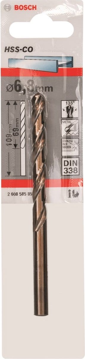Bosch - Metaalboren HSS-Co, Standard 6,8 x 69 x 109 mm