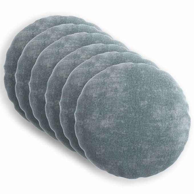 vidaXL - Kussensloop - 6 - st - HEERLEN - Lichtblauw - Diam. - 60 - cm - Chenille - Stof