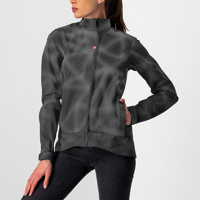 Castelli Casual regenjack Dames Zwart - COMMUTER W REFLEX JACKET LIGHT BLACK - M